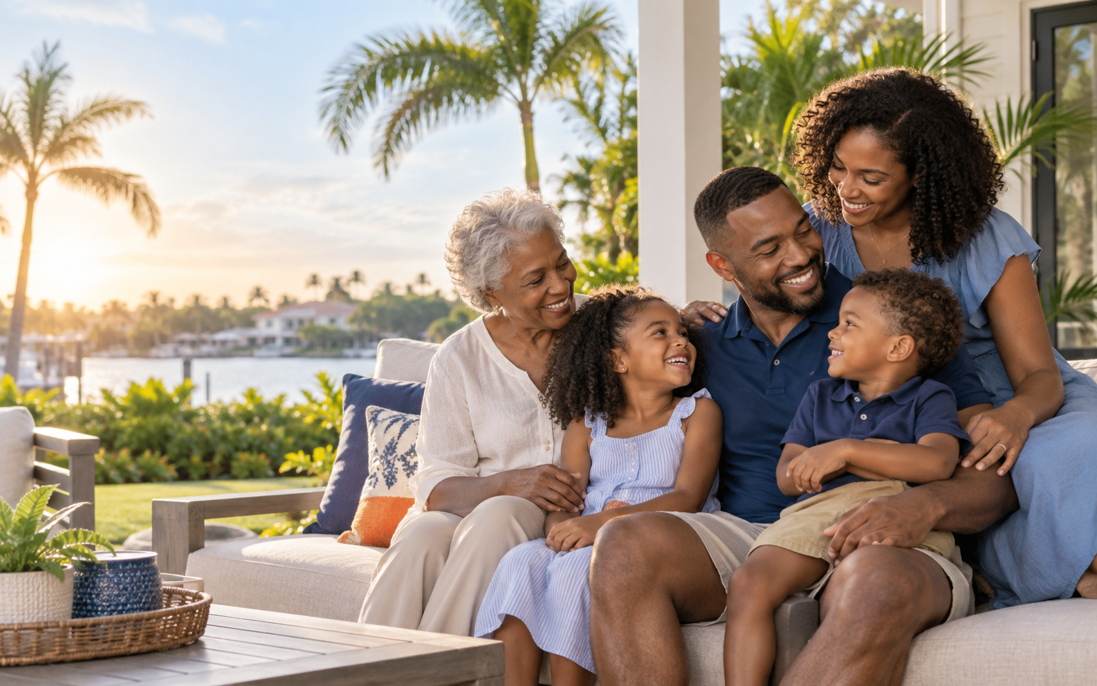 A Florida family spending time together at home