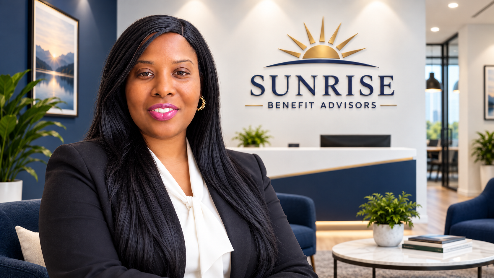 Rose Lorfils, licensed insurance agent, in the Sunrise Benefit Advisors office